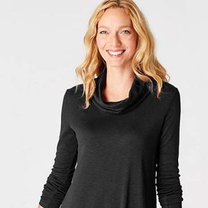 J. Jill Plus Size Black Cotton Cowl Neck Tunic 3X
